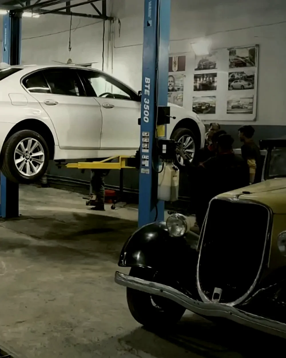 A car standing on the Autoworkz Tech workshop floor.